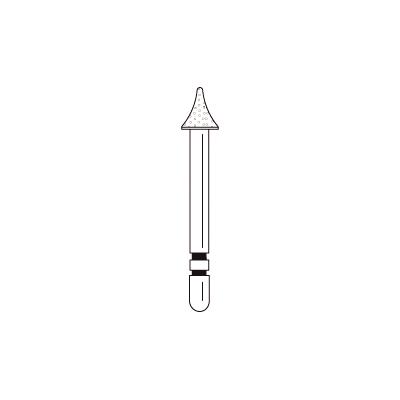 Two Striper® FG Occlusal Contour Diamond Burs – FG, Fine Point, Red, Cone Point End, # 204.3.5, 3.1 mm Diameter, 3.5 mm Length, 5/Pkg