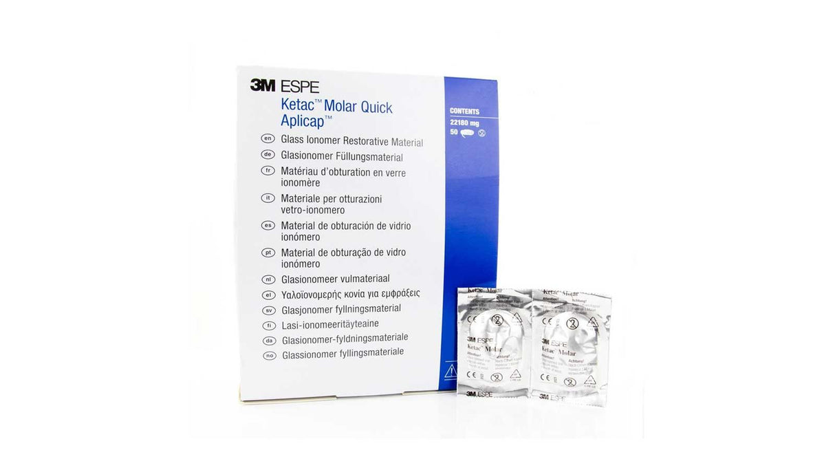 Ketac™ Molar Quick Aplicap™ Glass Ionomer Restorative Introductory Refill, 50/Pkg