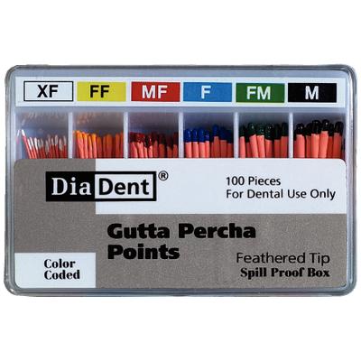 Feathered Tip Gutta Percha Points, 100/Pkg