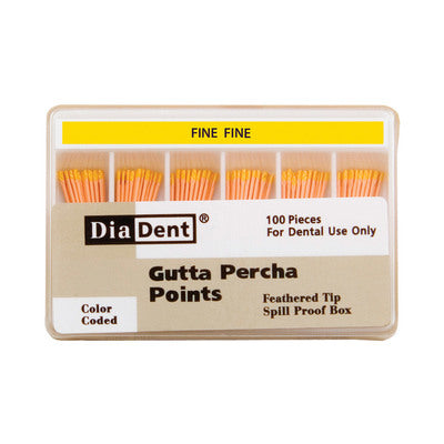 Feathered Tip Gutta Percha Points, 100/Pkg