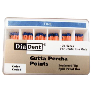 Feathered Tip Gutta Percha Points, 100/Pkg