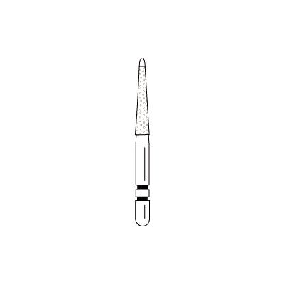 Two Striper® FG Safe End Diamond Burs – FG, Fine, Red, Cone Round End, # S79F, 1.6 mm Major/1.0 mm Minor Diameter, 5/Pkg