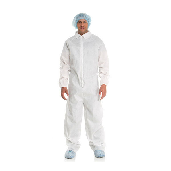 Extra Protection Coverall, with Elastic Cuff, White