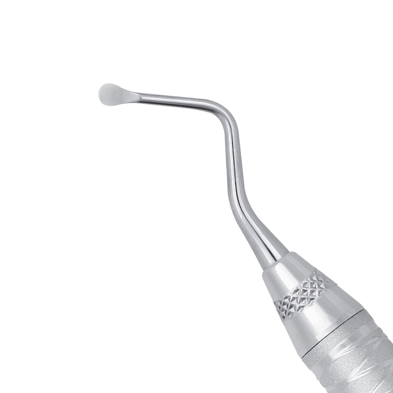 The 9 Miller surgical curette is designed for curettage, cyst removal and tooth socket debridement with 2.8MM and 3.4MM working ends.