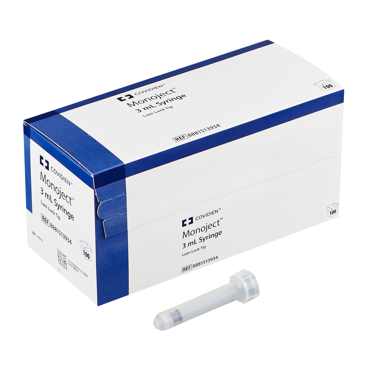 Monoject™ 3 ml Syringe with Luer Tip, 100/Pkg