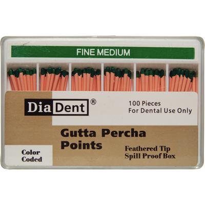 Feathered Tip Gutta Percha Points, 100/Pkg