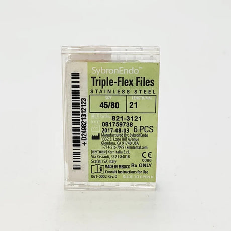 Triple-Flex Stainless Steel Endo Files – 21 mm Length, 6/Pkg