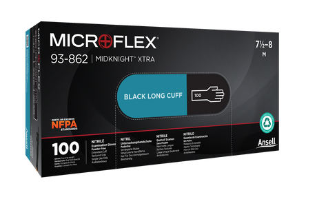 MICROFLEX® MidKnight™ XTRA Black nitrile exam gloves - 100/Box