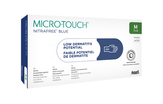 Micro-Touch® Nitrafree™ Blue Exam Gloves – Berry Blue, Latex Free, Powder Free, 200/Pkg