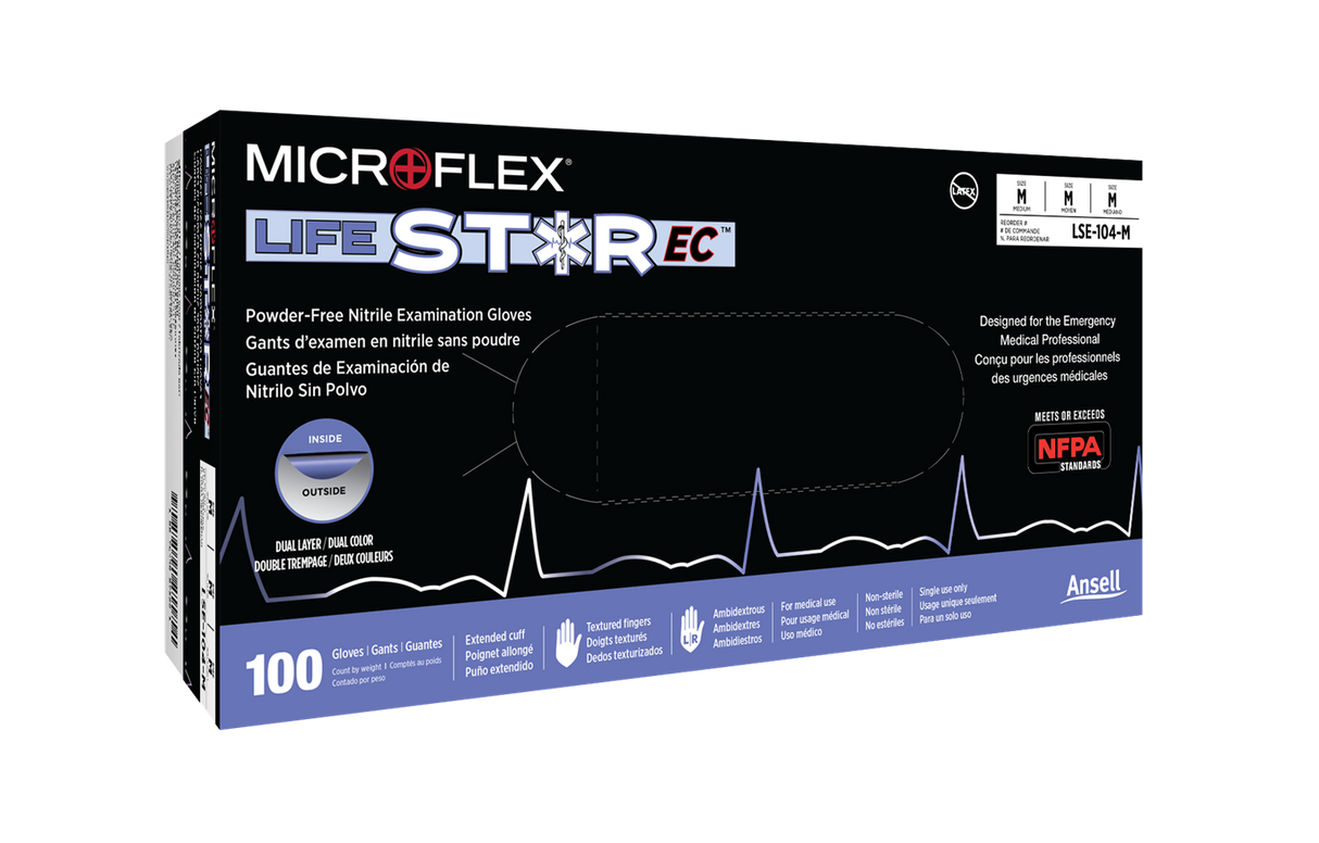 MICROFLEX® LIFESTAR EC - Dual-layer first responder gloves - 100/Box