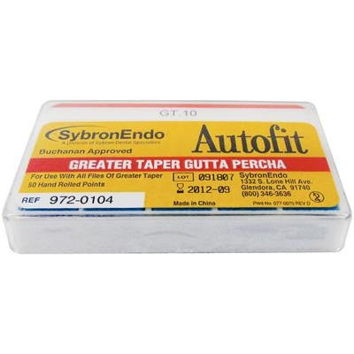 Autofit Greater Taper Gutta Percha Points, 50/Pkg