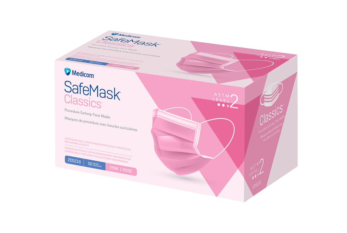 SafeMask® Classics™ Procedure Earloop Face Mask - Latex Free, 50/Pkg