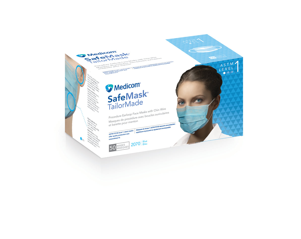 SafeMask® TailorMade Earloop Masks, 50/Pkg