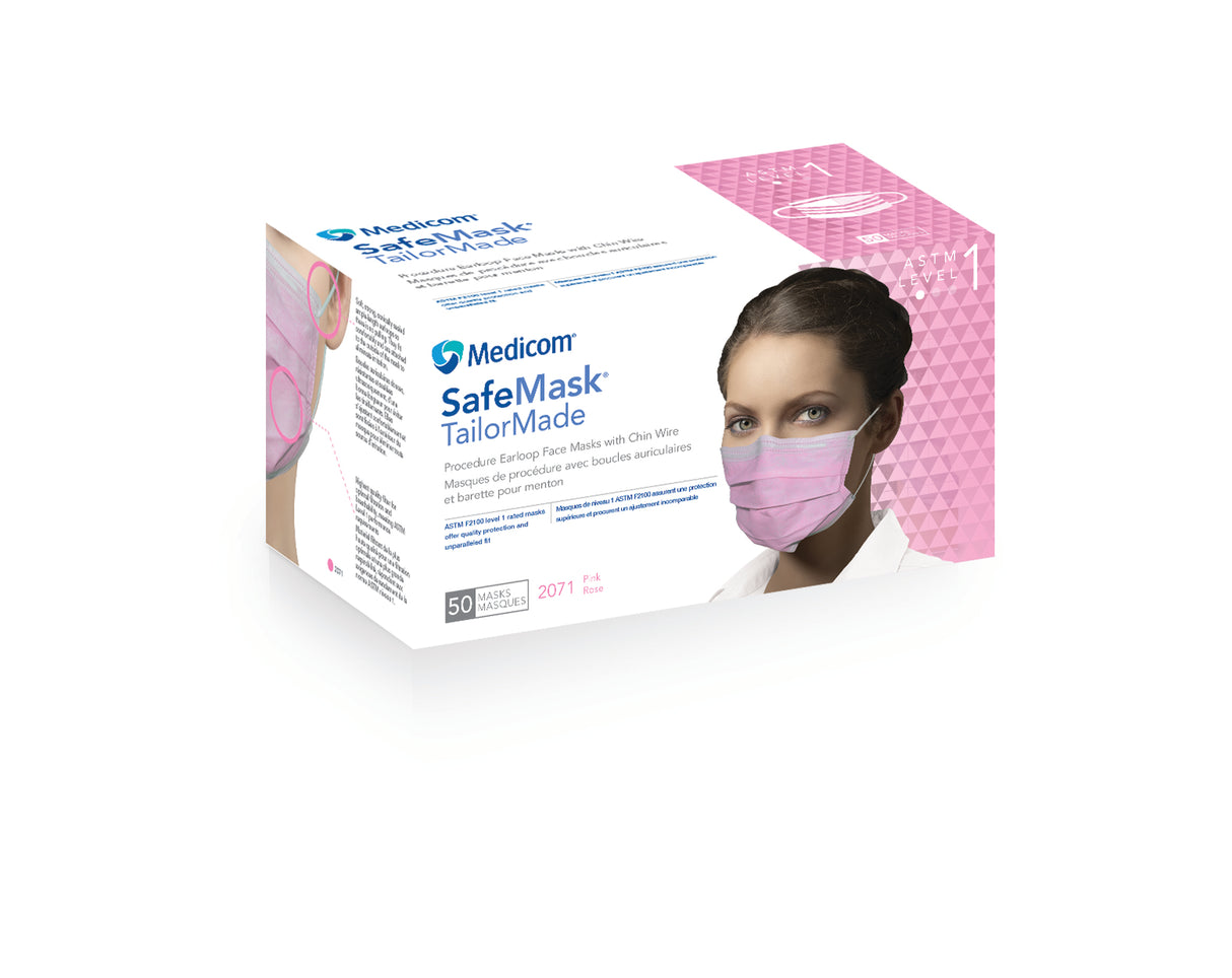 SafeMask® TailorMade Earloop Masks, 50/Pkg