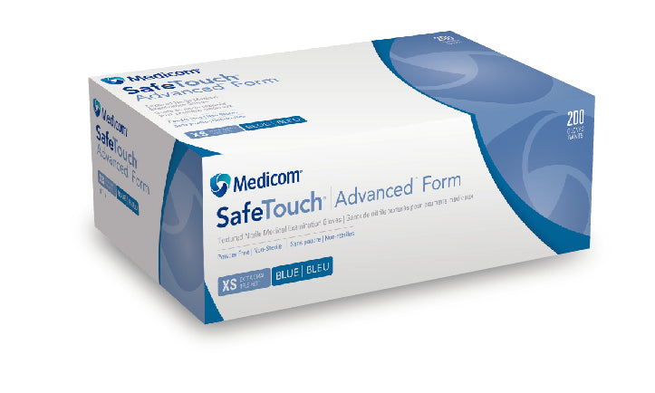 SafeTouch® Advanced™ Form Exam Gloves – Blue, Powder Free, Nitrile, 200/Pkg