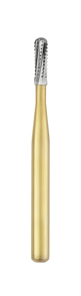 Great White® Gold Series Carbide Burs – FGSS, Straight Fissure Round End, # GW2S, 1.2 mm Diameter, 3.8mm Length