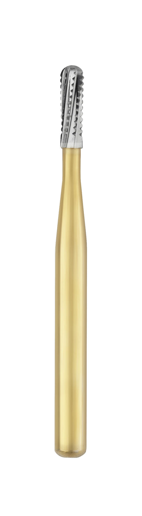 Great White® Gold Series Carbide Burs – FG, Straight Fissure Round End, # GW2, 1.2 mm Diameter, 3.8 mm Length