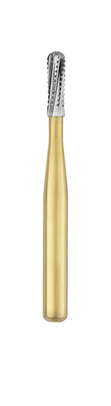 Great White® Gold Series Carbide Burs – FGSS, Straight Fissure Round End, # GW2S, 1.2 mm Diameter, 3.8mm Length