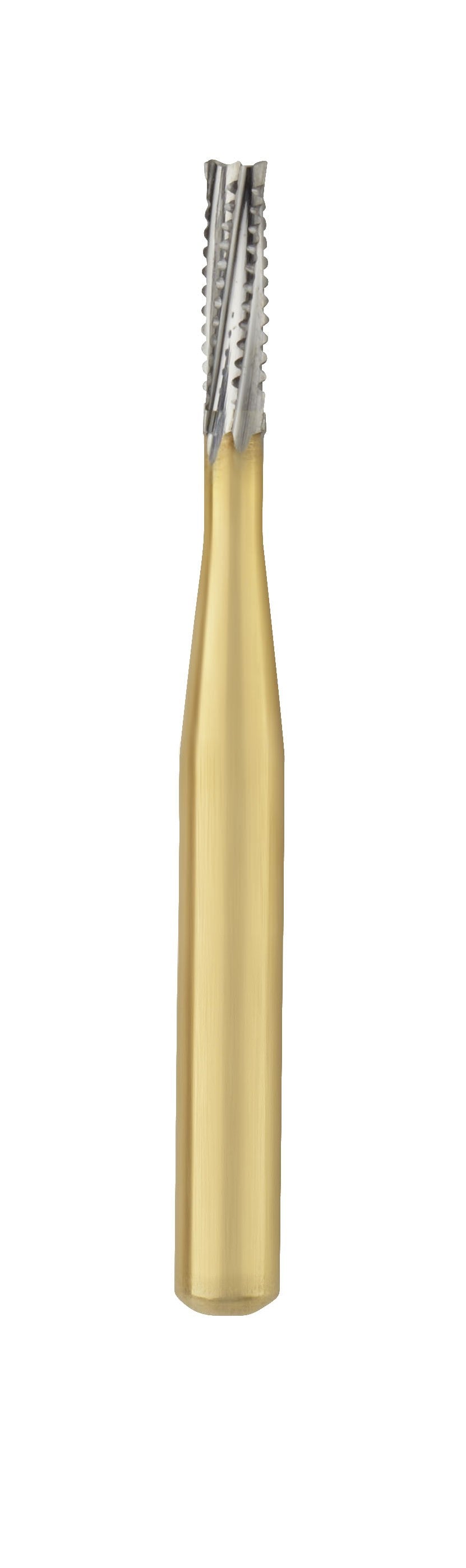 Great White® Gold Series Carbide Burs – FGSS, Straight Fissure, # GW557S, 1 mm Diameter, 3.8 mm Length, 10/Pkg