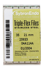 Triple-Flex Stainless Steel Endo Files – 25 mm Length, 6/Pkg