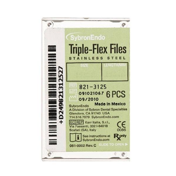 Triple-Flex Stainless Steel Endo Files – 25 mm Length, 6/Pkg