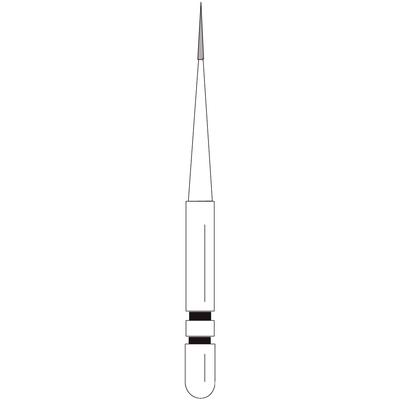 Two Striper® FG Interproximal Trimmer Diamond Burs – FG, Cone Point End, 0.8 mm Major/0.3 mm Minor Diameter, 3.0 mm Length, 5/Pkg