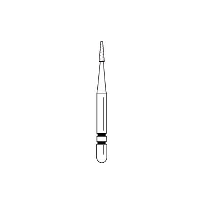 Two Striper® FG Interproximal Trimmer Diamond Burs – FG, Cone Point End, 0.8 mm Major/0.3 mm Minor Diameter, 3.0 mm Length, 5/Pkg