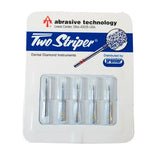 Two Striper® FG Interproximal Trimmer Diamond Burs – FG, Cone Point End, 0.8 mm Major/0.3 mm Minor Diameter, 3.0 mm Length, 5/Pkg