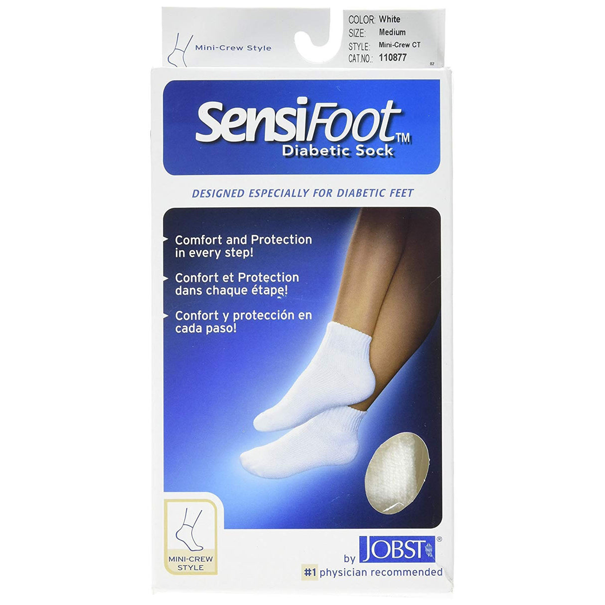 JOBST® Sensifoot™ Mini-Crew Length Diabetic Stockings, Closed Toe