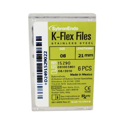 K-Flex Files Color Coded Plastic Handle, 6/Pkg