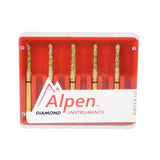 Alpen® TurboCut™ Diamond Burs – FG, Super Coarse, Black, 5/Pkg