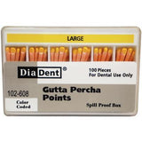 Gutta Percha Points ISO Sizes Nonmarked – Auxiliary Sizes, Spill-Proof and Slide Box, 100/Pkg - 3Z Dental