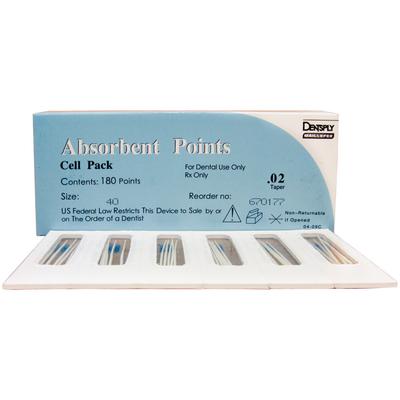 Absorbent Endodontic Paper Points – Standard ISO Sizes, Sterile Cell Package, 180/Box