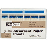 Absorbent Paper Points – Spill-Proof Box, ISO Sizes, 200/Box - 3Z Dental