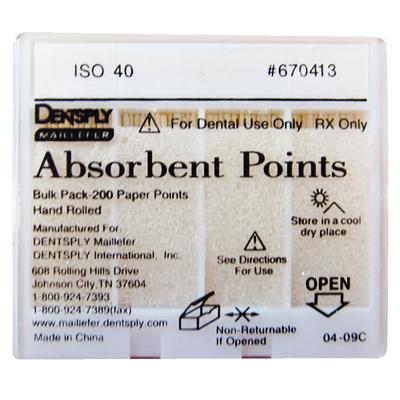 Absorbent Endodontic Paper Points – Standard ISO Sizes, 0.02 Taper, Nonsterile Bulk Package, 200/Box