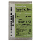 Triple-Flex Stainless Steel Endo Files – 25 mm Length, 6/Pkg