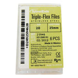 Triple-Flex Stainless Steel Endo Files – 25 mm Length, 6/Pkg