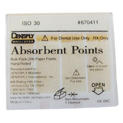 Absorbent Endodontic Paper Points – Standard ISO Sizes, 0.02 Taper, Nonsterile Bulk Package, 200/Box