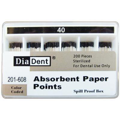 Absorbent Paper Points – Spill-Proof Box, ISO Sizes, 200/Box - 3Z Dental