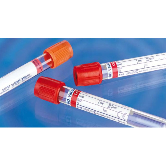 Vacutainer® Plastic Serum tube with Red BD Hemogard Closure