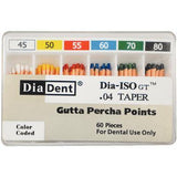 Dia-ISO GT™ Gutta Percha Points – 0.04 Taper, Slide Package 60/Box - 3Z Dental