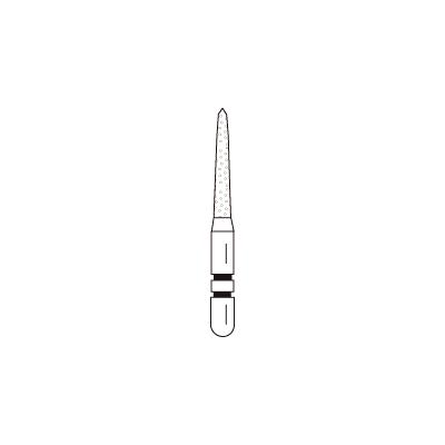 Two Striper® FGSS Gold Plated Curettage (GCP™) Diamond Burs – FGSS, Medium, Blue, Cone Bevel End, 5/Pkg