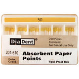 Absorbent Paper Points – Spill-Proof Box, ISO Sizes, 200/Box - 3Z Dental