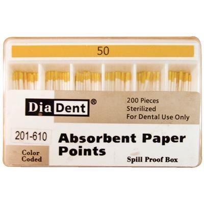 Absorbent Paper Points – Spill-Proof Box, ISO Sizes, 200/Box - 3Z Dental