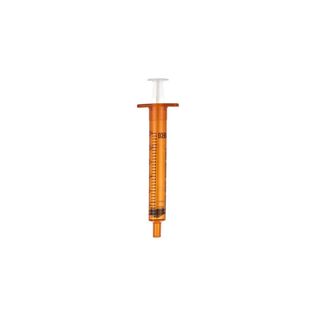 Oral Syringe, Tip Cap, Amber