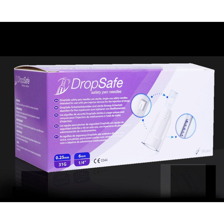 Dropsafe safety pen needles are sterile, single use needles intended for use with pen injector devices for the injection of drugs.