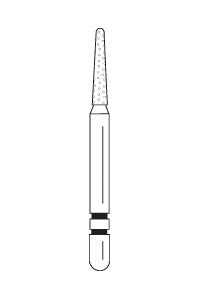 Two Striper® FG Curettage "K" Diamond Burs – FG, Coarse, Green, Cone Bevel End, 5/Pkg