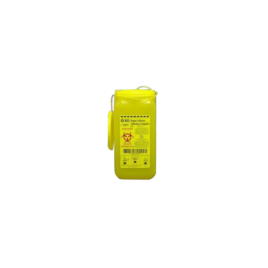 Tray Sharps Collector, 1.4L, Yellow with plug cap