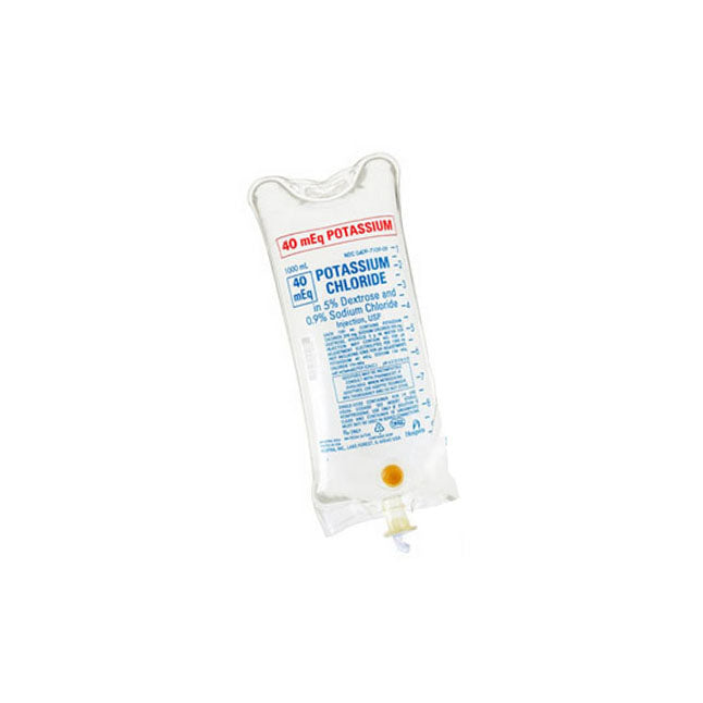 Injection Solution, 40mEq/L Potassium Chloride in 5% Dextrose and 0.9% Sodium Chloride, 1000mL