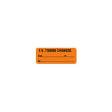 I.V. Tubing Change Label, Fluorescent Orange